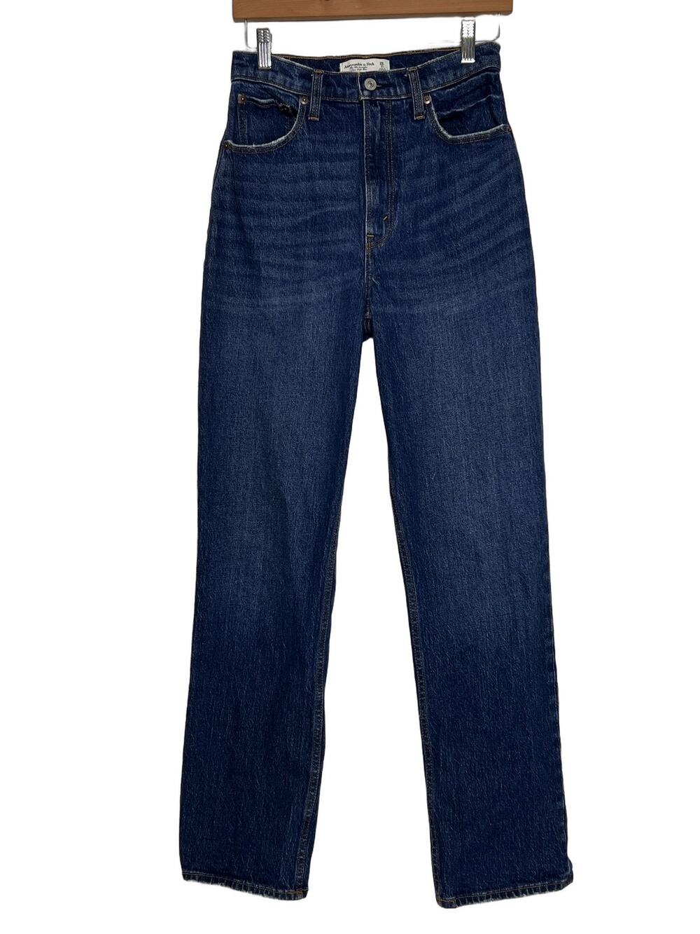 Abercrombie Curve Love ’90s Straight Jeans Size 26/2 Ultra High Rise Dark Wash